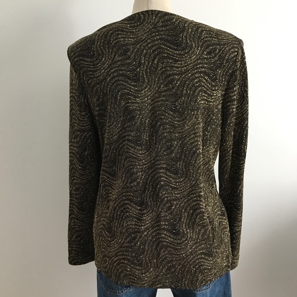 Emotion -Black with  Gold Sparkling open Cardigan /  Vest - Picture 5 of 9